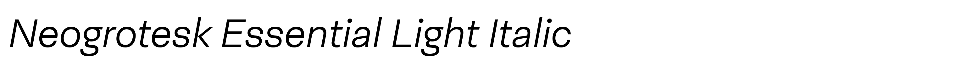 Neogrotesk Essential Light Italic